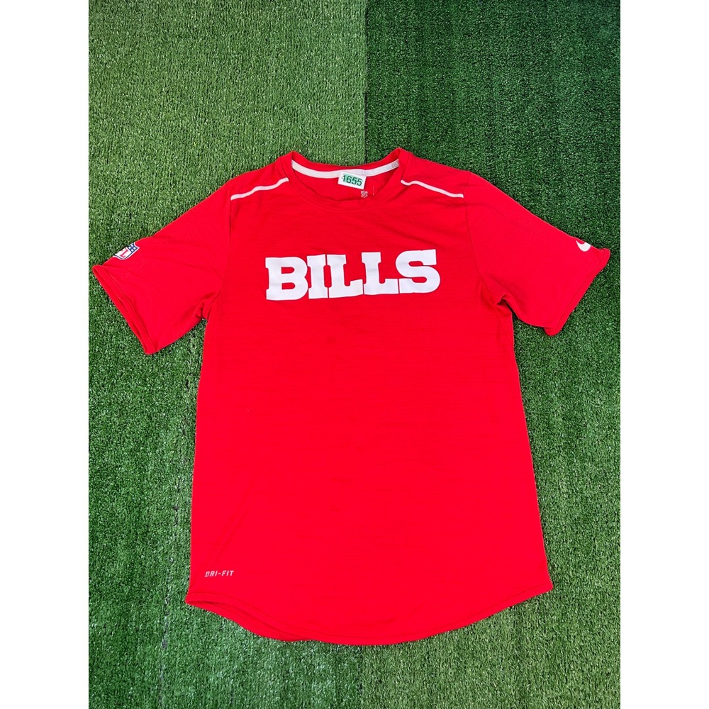 Nike Buffalo Bills NFL Dri-FIT Training Shirt Mens Small Red Short Sleeve